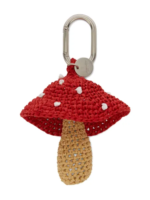 Jil Sander woven raffia mushroom charm White J42UA0005P6663