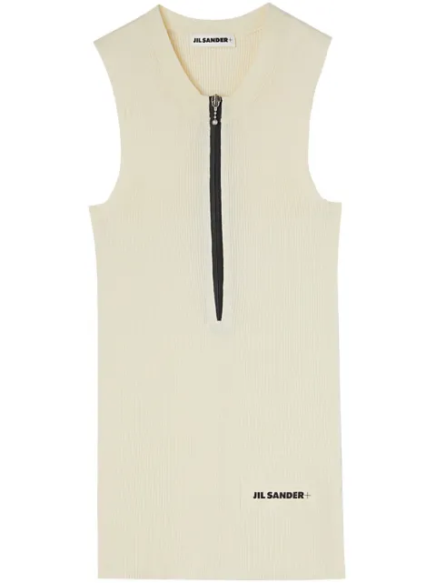 Jil Sander logo-print fine-ribbed tank top White J40NC0117J15410