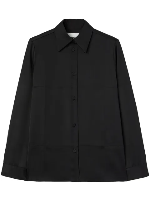 Jil Sander pointed-collar satin shirt Black J04DL0103J65112
