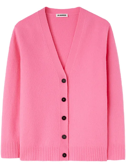 Jil Sander V-neck wool cardigan Pink J01HP0002J14603