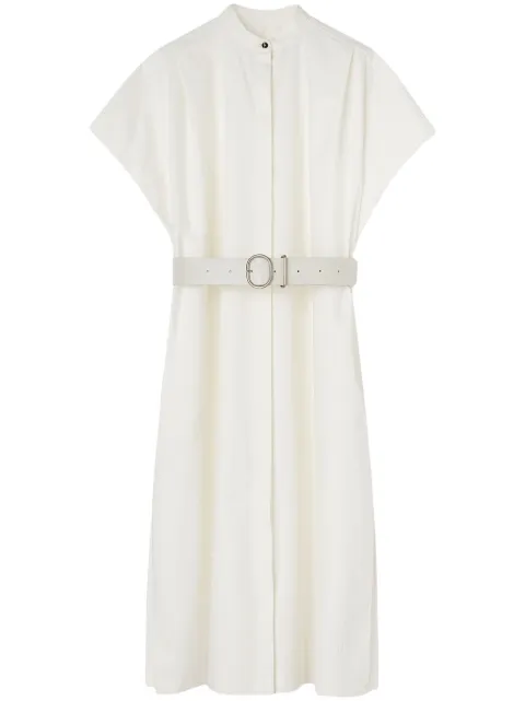 Jil Sander collarless belted shirt dress White J40CT0156J45039