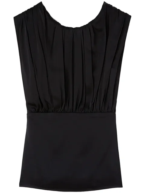 Jil Sander ruched-detailed sleeveless blouse Black J01NC0132J76018