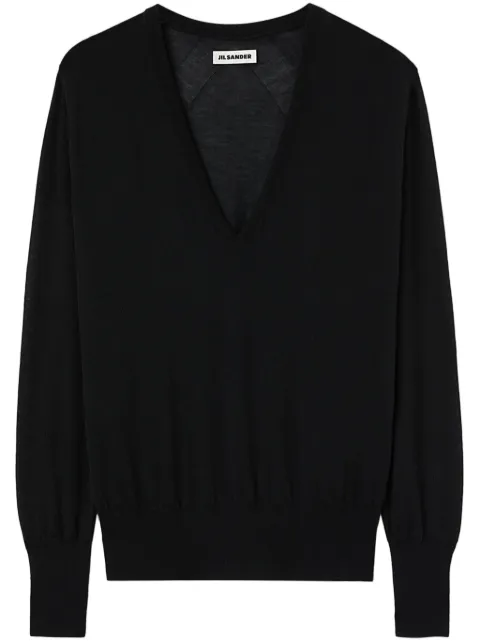 Jil Sander V-neck cashmere top Black J04GP0107J13275