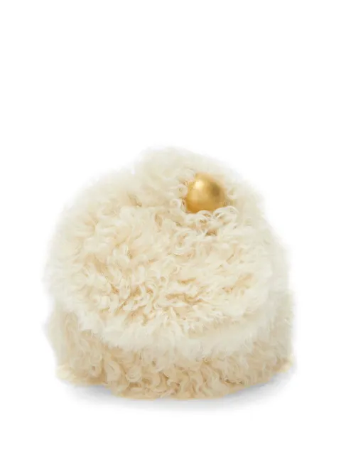 Jil Sander Sphere shearling pouch White J55WF0001P6407