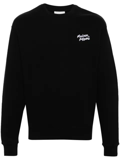Maison Kitsuné logo-embroidered cotton sweatshirt Black MM00315KM0307