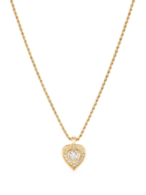 Christian Dior Pre-Owned 2000s heart pendant chain necklace Gold 1501356