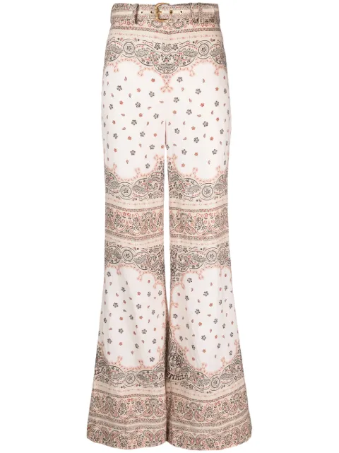 ZIMMERMANN bandana-print linen trousers White 9091PRMAT