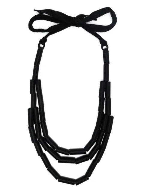 Prada Pre-Owned 2000s triple-strap silk sautoir necklace Black 1501330