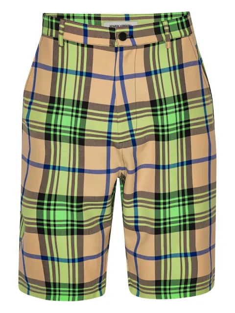 Henrik Vibskov plaid-pattern shorts Blue SS24STUDM515