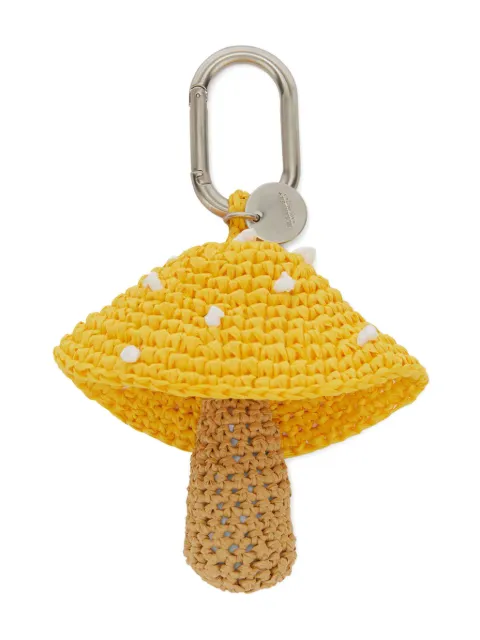 Jil Sander woven raffia mushroom charm White J42UA0005P6663