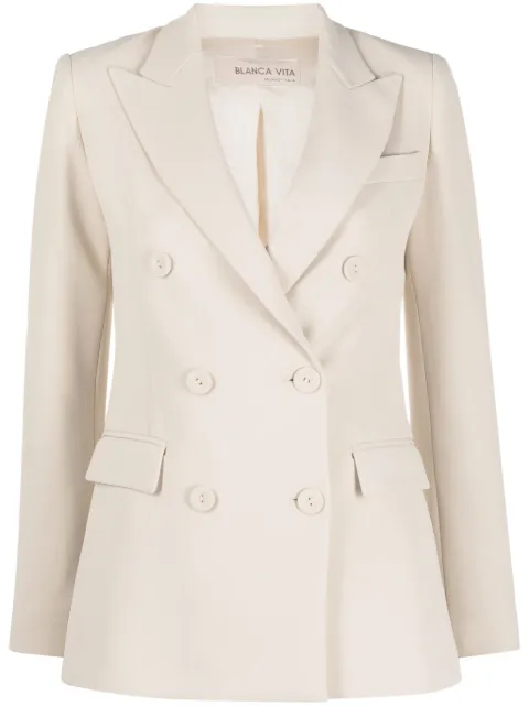 Blanca Vita double-breasted blazer Neutrals GODEZIA8714