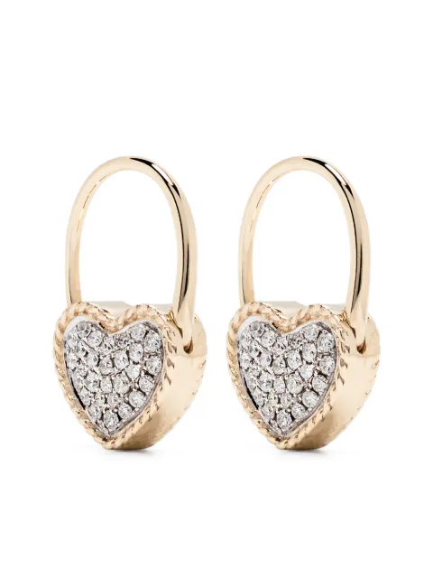 Yvonne Léon 9kt yellow gold Creole Cadenas Coeur diamond earring Gold CREOLECADENASCOEUR
