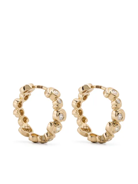 Yvonne Léon 9kt yellow gold Escargot diamond hoop earrings Gold PAIREDECREOLESESC