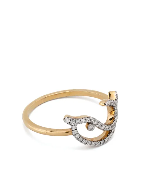 Yvonne Léon 18kt yellow gold Bague Fil Dauphin diamonds ring Gold BAGUEFILDAUPHINDI