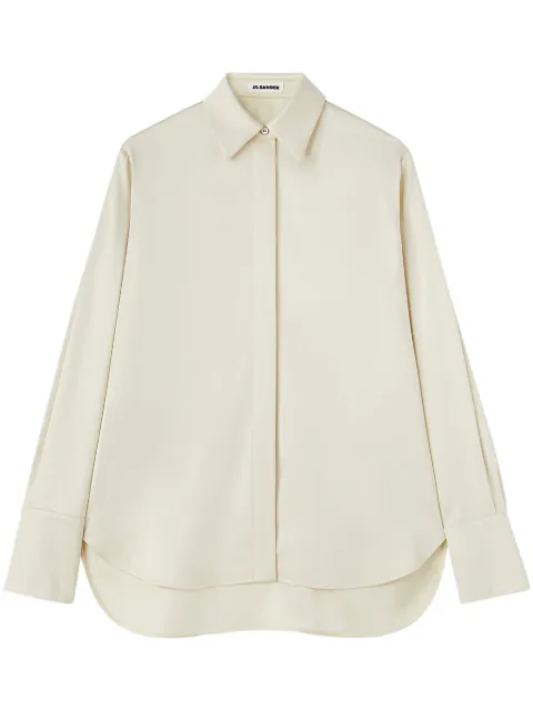 Jil Sander pointed-collar satin shirt White J01DL0125J65112
