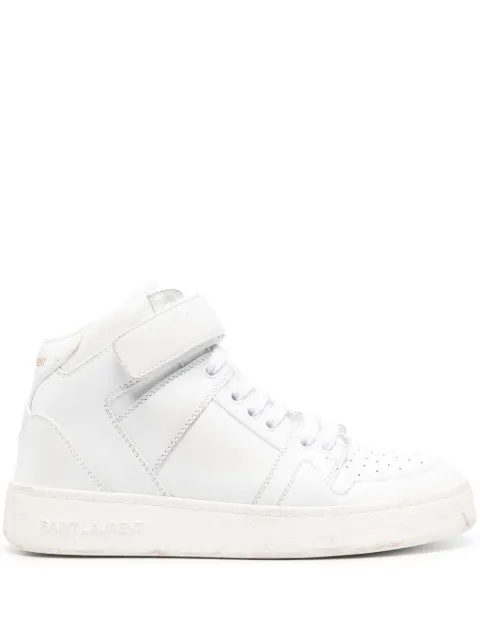 Saint Laurent Lax distressed leather sneakers White 75731800N00