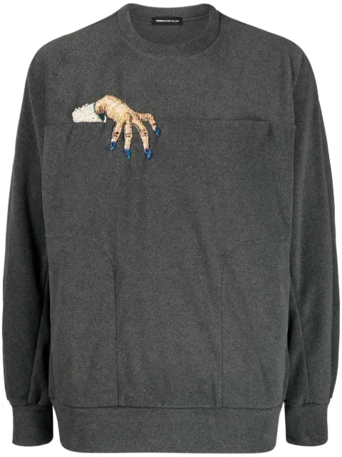 Undercover embroidered-motif crew-neck sweatshirt Grey UC2C4809
