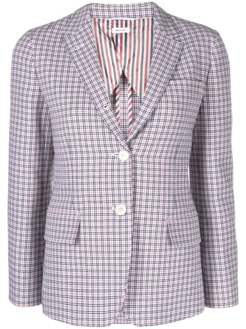 Thom Browne check crepe single-breasted blazer White FBC700HF0499