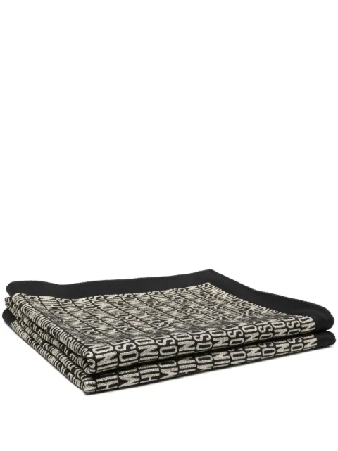 Moschino intarsia-logo rectangular blanket (190cm x 145cm) Black A77098202