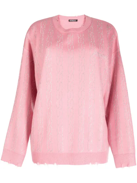 Ground Zero graphic-print distressed-finish jumper Pink GZAW23KNT404C