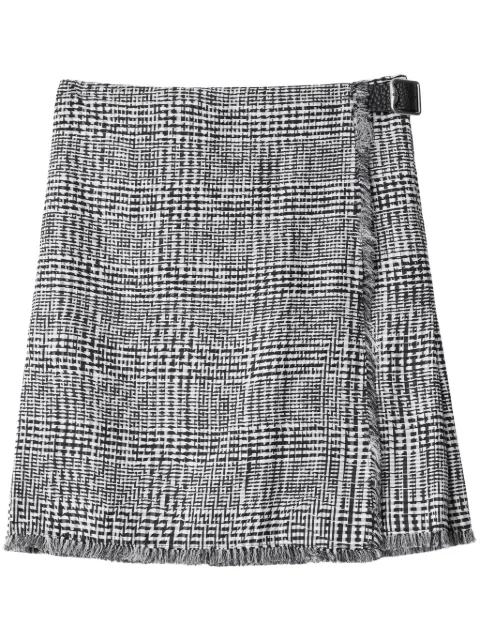 Burberry plaid-check fringed miniskirt Black 8083009