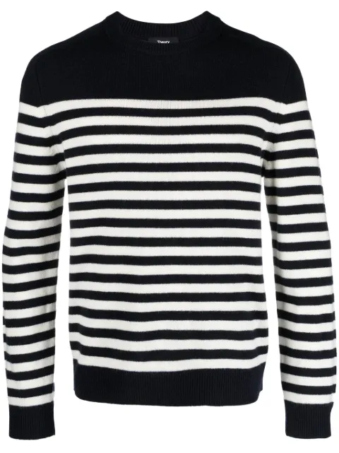 Theory Latho striped cotton jumper Blue N0981706