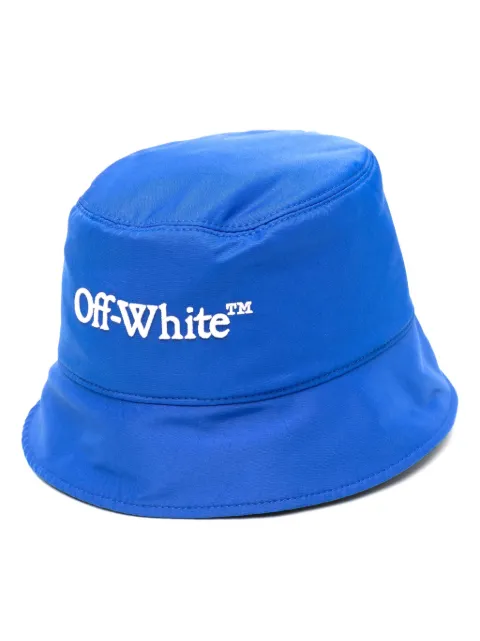 Off-White logo-print bucket hat Black OWLB039F23FAB0021045