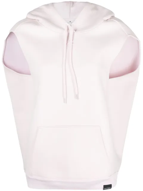 Courrèges logo-embroidered jersey hoodie Pink 423JHO023JS0108