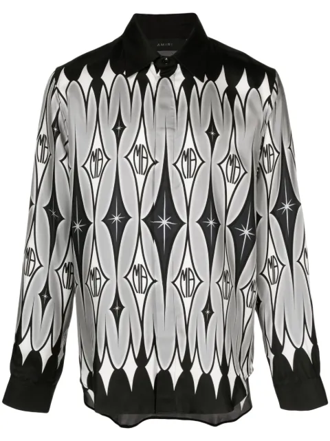 AMIRI graphic-print silk shirt Black AW23MSL020