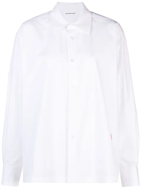 Alexander Wang logo-appliqué cotton shirt White 4WC1241449