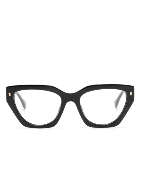 DSQUARED2 EYEWEAR logo-lettering cat-eye glasses Black D20117