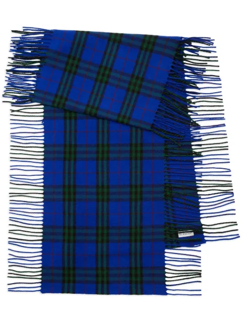 Burberry check-pattern cashmere scarf Blue 8079994