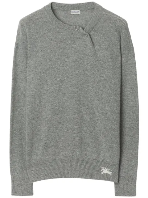 Burberry Equestrian Knight-embroidered crew-neck jumper Grey 8080851
