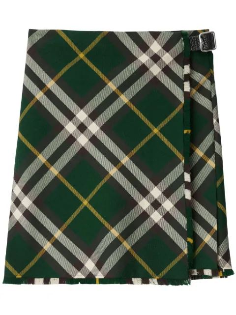 Burberry check-pattern wool skirt Green 8083016