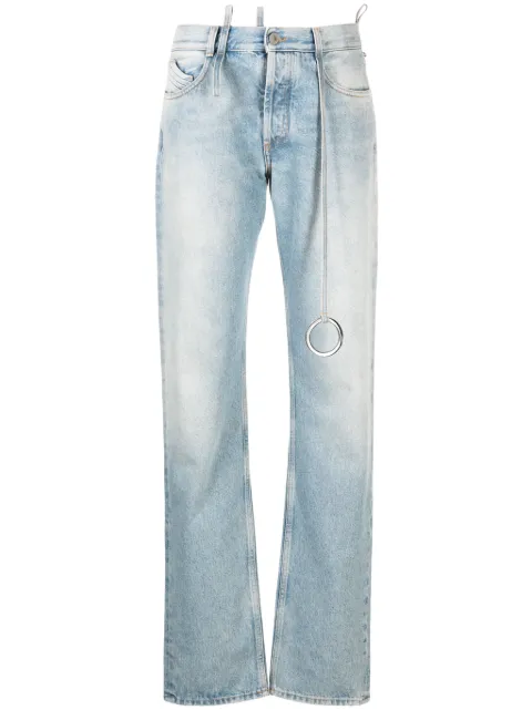 The Attico embellished low-rise tapered jeans Blue 241WCP171D073