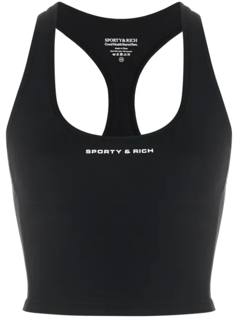 Sporty & Rich logo-print crop top Black TSAW2311BK
