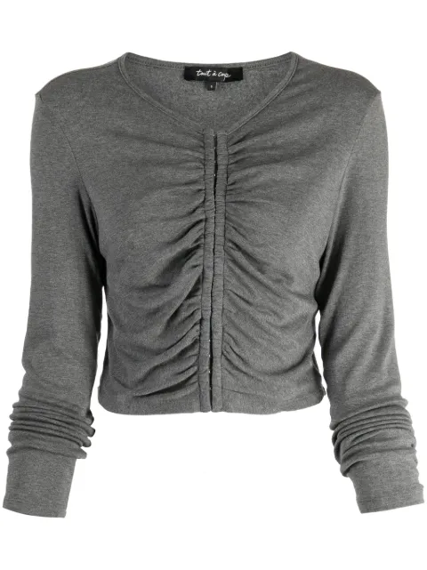tout a coup ruched cropped cardigan Grey M622AW3