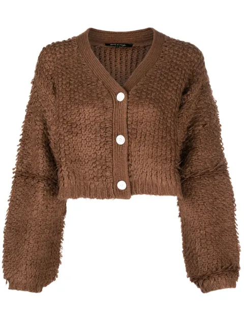 tout a coup bouclé-design cropped cardigan Brown M339AW3