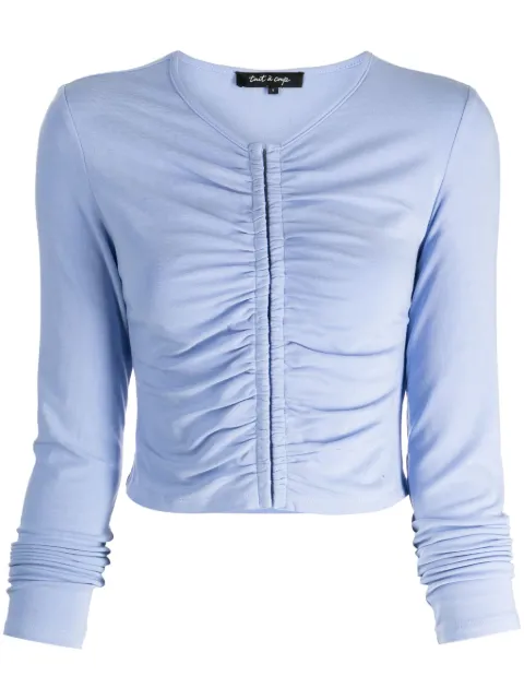tout a coup ruched cropped cardigan Blue M622AW3