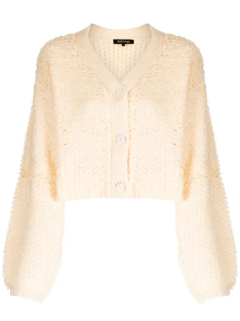 tout a coup bouclé-design cropped cardigan Yellow M339AW3