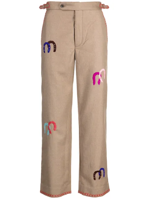 BODE Horseshoe straight-leg trousers Brown MRF23BT014