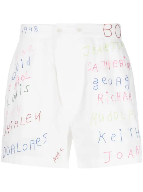 BODE Familial Hall cotton shorts White MRF23BT077