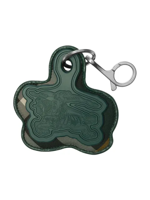 Burberry EKD logo-debossed leather keyring Green 8080763