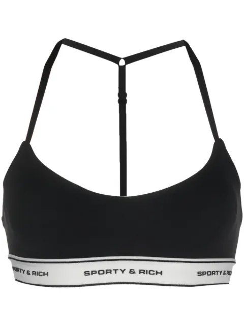 Sporty & Rich logo-underband sports bra Black BRAW238BK
