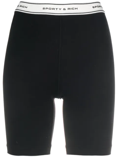 Sporty & Rich logo-waistband shorts Black SHAW235BK