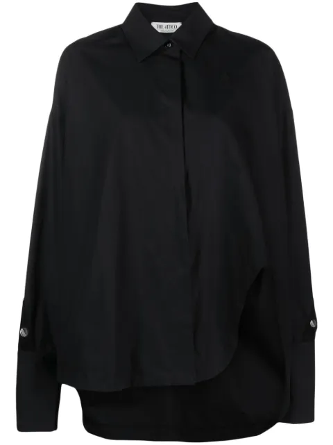 The Attico logo-stud cotton shirt Black 241WCH16C052