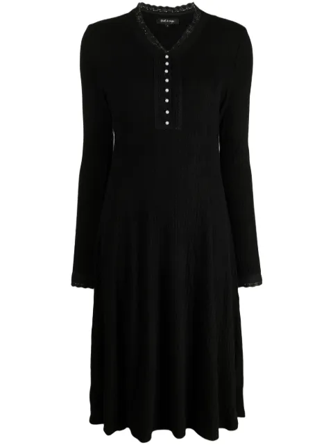 tout a coup ribbed V-neck midi dress Black M624AW3