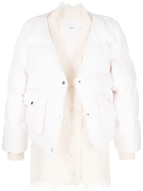 b+ab layered frayed puffer jacket Pink 3F171AI