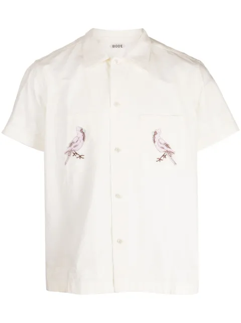BODE embroidered short-sleeve shirt White MRF23SH039