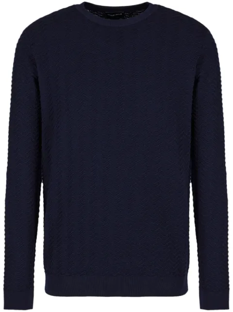 Giorgio Armani chevron-knit wool-blend jumper Blue 3DSMA4SMA4Z
